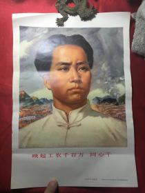 **宣传画毛泽东：油画 浙江工农兵美术大学革委会供稿《1969年浙江版年8开.》