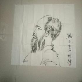 李慈林画人物头像一幅，69cmX68.5cm。写于甲午竹神。李慈林：中国画家，重庆竹神，现任中国国际书画研究院副院长、中国画家协会理事、中国书画家协会常务理事、重庆歌乐山书画院院长