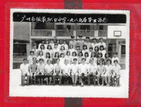 1985年【广州市服装职业中学一九八五届毕业留念照片】一张。品如图。