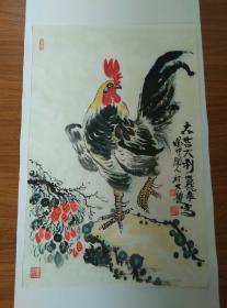 甘凤豪国画作品。大吉大，利