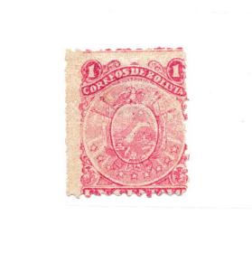 玻利维亚 1890年 国徽1c 无胶，有微薄 MNG