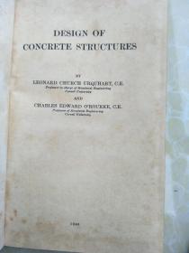 龙门联合书局股份有限公司民国29年影印外文教科书DESIGN  OF  CONCRETE  STRUCTURES混凝土结构设计【布面精装】原吴江县立中学教务员金康成藏书书内有铅笔批注