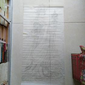 铅笔画{壁画女像}1张
