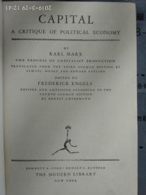 英文原版 Karl Marx : Capital 1906版 modern library 马克思 资本论 精装32开大开本 非偏远地区包快递