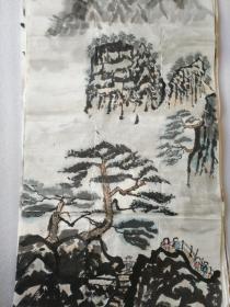 书法字画《201810467   画院流出无款手绘国画：山水图（三尺整张）》长100厘米/宽50厘米！！用笔老道，品相如图，懂字画者鉴之！