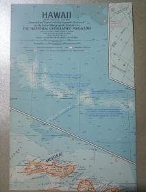 National Geographic国家地理杂志地图系列之1960年7月 Hawaii 夏威夷地图