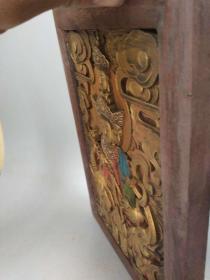 清代传世做工精致的老铜菩萨像挂板