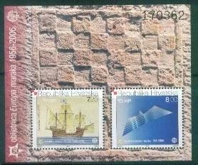 【特价】克罗地亚 2005 欧罗巴邮票50周年纪念 帆船 小型张 全新