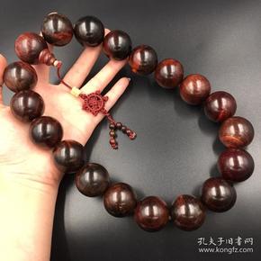 老挝大红酸枝木3.0项链珠子直径3厘米