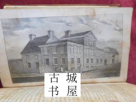 稀缺，《吉尔伯特山的建筑与历史》精美版画插图，1844年出版，精装