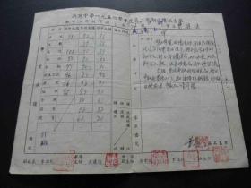 1954年，1955年上海市新沪中学成绩报告单--2份-同一人