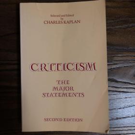 Criticism：the major statements 2th edition 文学批评主要观点