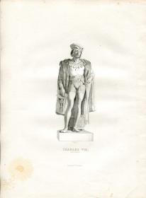 1845年钢版画《查理八世》29.5×22厘米