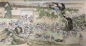 名家宣和典藏画作百子图之二 （无款识）(横幅)