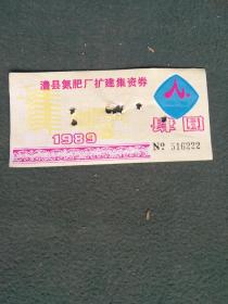 1989年，澧县氮肥厂扩建集资券（3个2）《肆元》