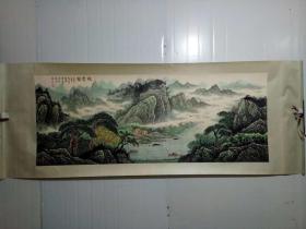 名家款识 横幅山水， 画工精致