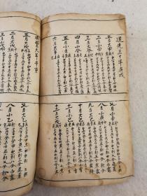 手写清代万年历，一册