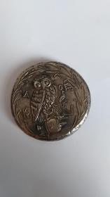 古希腊雅典城邦四德拉克马猫头鹰银币