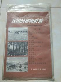 我国的植物群落 挂图全8幅 高寒草原 温带荒漠。温带落叶阔叶林 热带经济林等