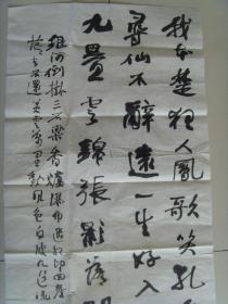 张贵民：书法：李白 《庐山谣寄卢侍御虚舟》
我本楚狂人，凤歌笑孔丘。 
手持绿玉杖，朝别黄鹤楼。 
五岳寻仙不辞远，一生好入名山游。 
庐山秀出南斗傍，屏风九叠云锦张。 
影落明湖青黛光，金阙前开二峰长，银河倒挂三石梁。 
香炉瀑布遥相望，回崖沓嶂凌苍苍。 
翠影红霞映朝日，鸟飞不到吴天长。