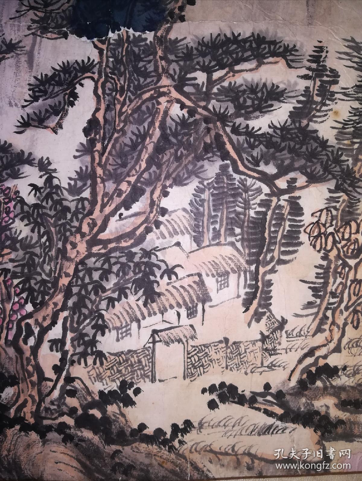 自藏陕西近代著名书法家何连三隐居图一幅，(为其作山水孤品、仅见品)