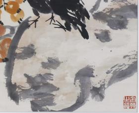 著名画家 卢山宇 水墨画作品《披金挂玉》一幅（约4平尺）HXTX100251