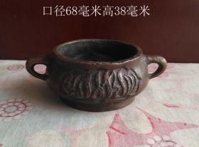 老包浆带工带款铜香炉4497