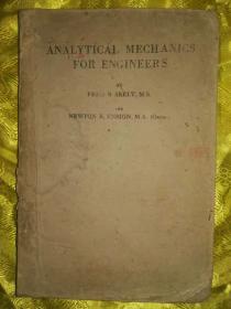 工程师分析力学  Analytical Mechanics For Engineers  英文版 民国土纸本