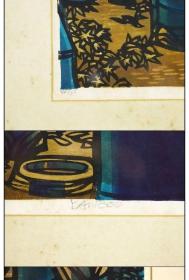 近代日本版画 《Bamboo》 克里夫顿卡尔胡 编号34/50  1968年创作 早期作品 亲笔签名 少见佳作！