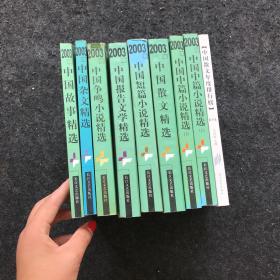 2003年中国故事精选、中国杂文精选、中国争鸣小说精选、中国报告文学精选、中国短篇小说精选、中国散文精选、中国中篇小说精选（上下）2004中国散文年度排行榜（9本合售）