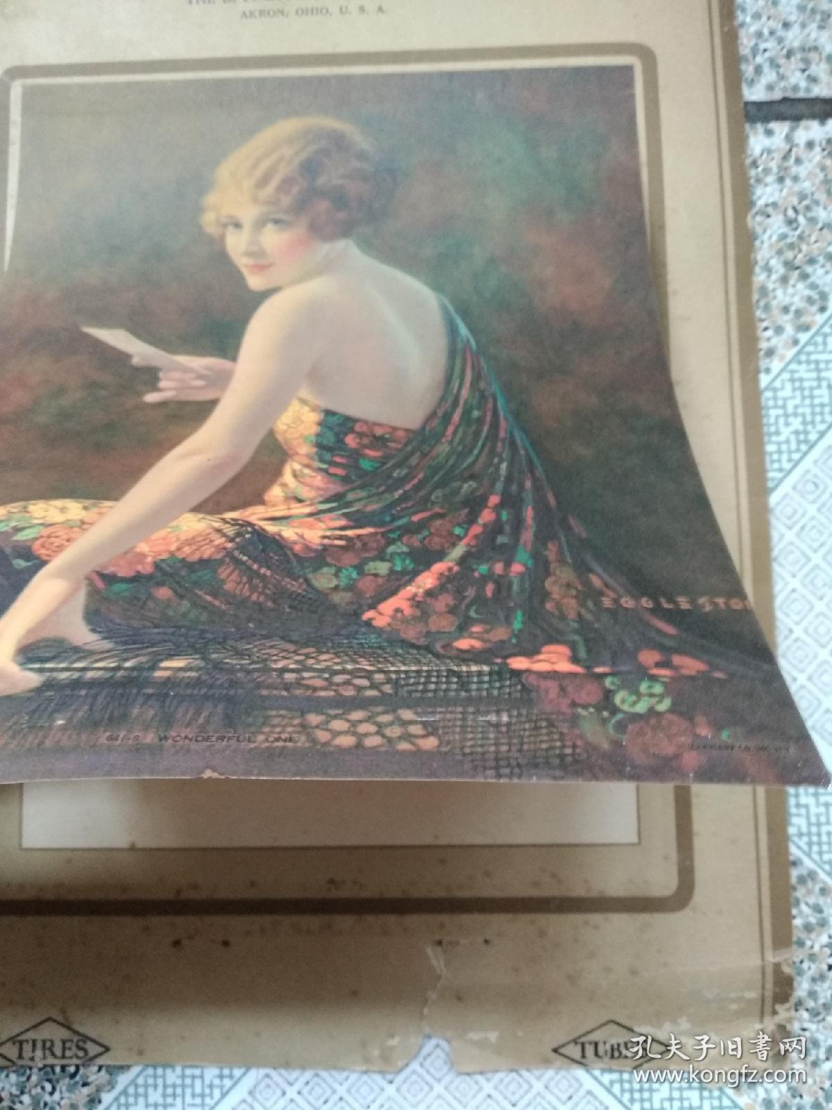 民国 横滨橡胶 美女广告画