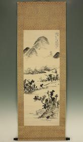 清末书画家王峻明国画《水墨山水》