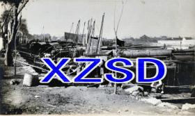 江苏南通河畔的中国帆船，大约1900-1932年(翻拍)
