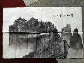 中国老年书画研究会会员李洲国画《苍山不老》，43cm*68cm