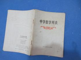 中学数学用表/人民教育出版社/1983年10月2版12刷