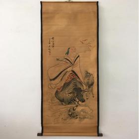 仿古字画中堂画国画风景人物画王蒙老子出关图家居装饰画软装挂画