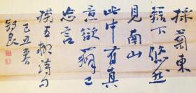 张锡良 作品  摘抄诗句 《采菊东篱下，悠然见南山。》