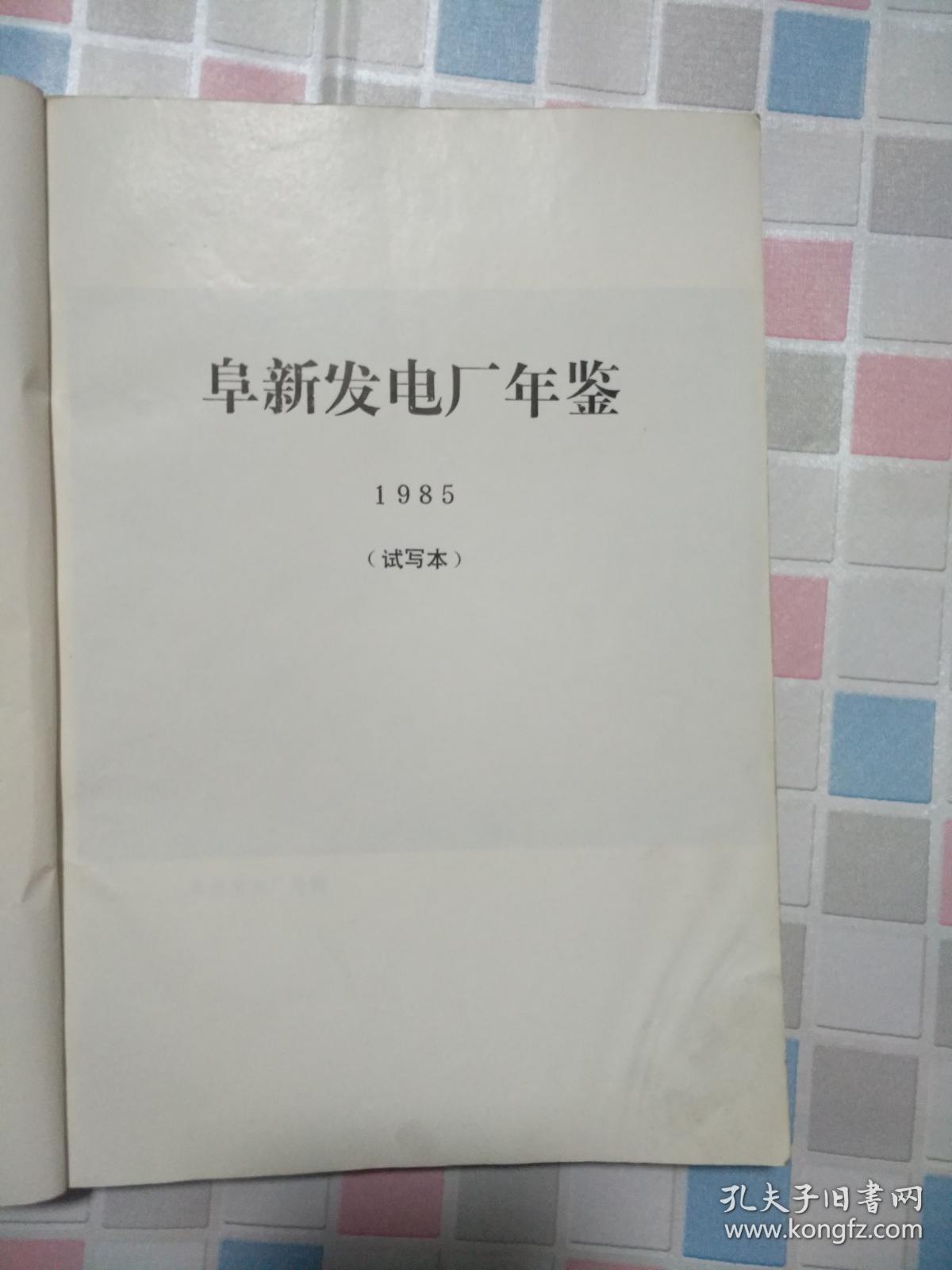 阜新发电厂年鉴（1985年试写本）