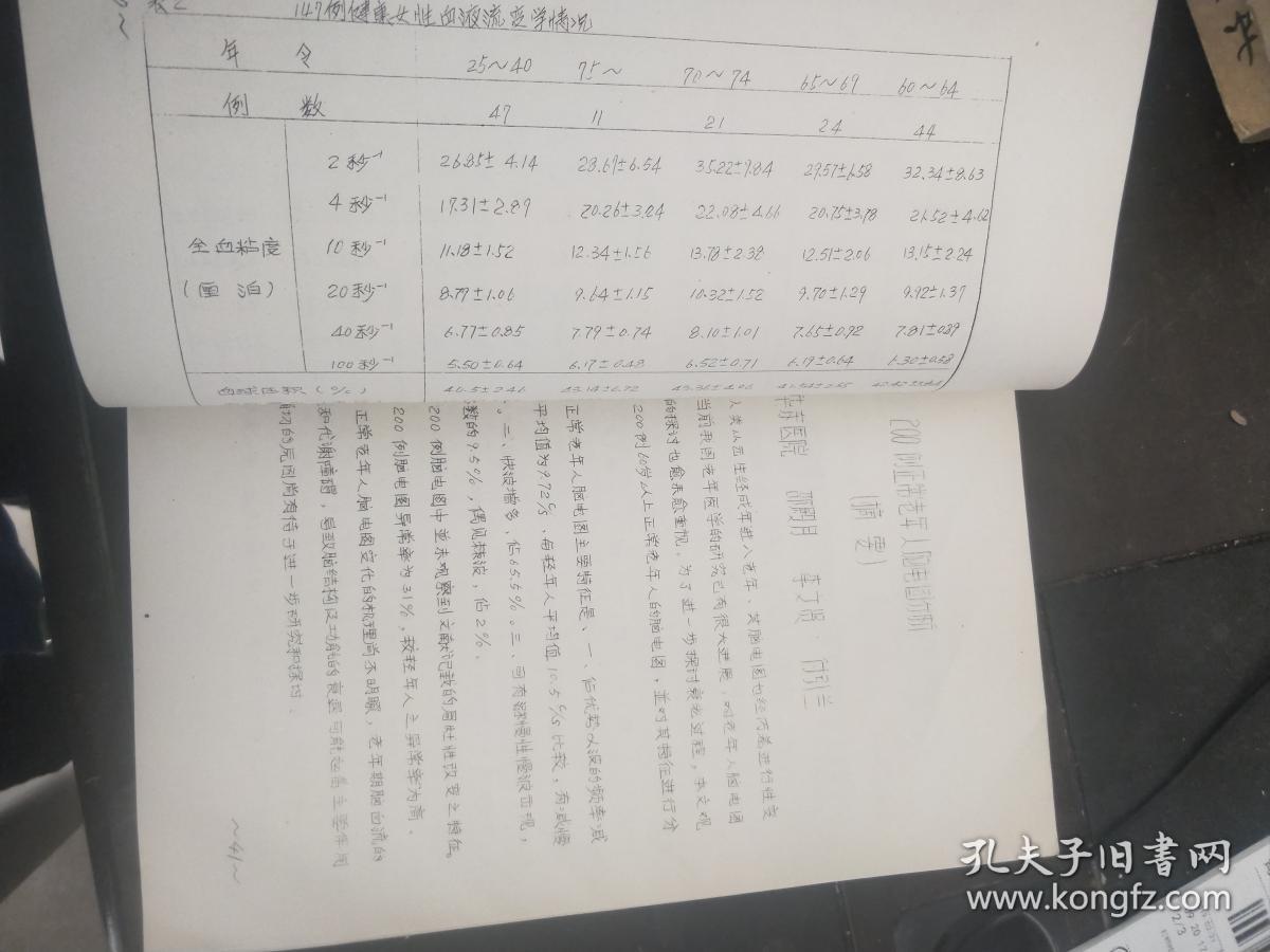 第一届全国衰老科学研讨会《论文汇编》油印（2）