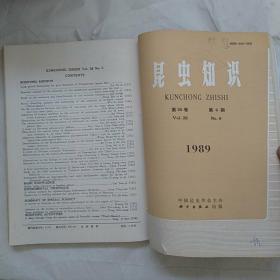 昆虫知识1989年第二十六卷，第1-6期,全6本合订在一块