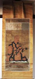 室町时代绢布古佛画:金刚智尊像。金刚智是中国唐代密宗的创始人之一，与善无畏、不空并称为开元三大士。唐密之花至此开！