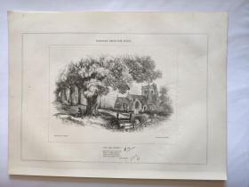 1849年 木版插画  木口木刻 版画之6双面印制图文