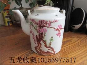 老茶壶江西景德镇粉彩瓷器手绘梅花茶壶雅致漂亮装饰收藏品老茶具