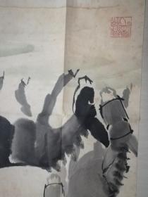 ：【名家字画】------- 【黄胄】，中国美协常务理事，中国画研究院副院长，人物，写意，国画，画心自然旧，（配送“内含有此画刊物”的画册、画集、画选）.....