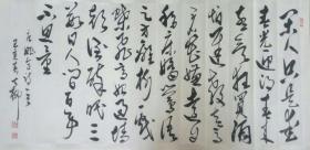 【保真销售】书法家七柳草书作品：姚合《赏春》