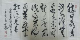 【保真销售】书法家七柳草书作品：朱熹《春日》