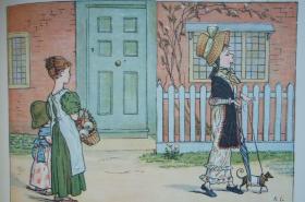 1892年Kate Greenaway _Under the Window 凯特•格林威绘本《窗下谣》 极珍贵初版本 大量绝美珂罗版手工上色彩色插图