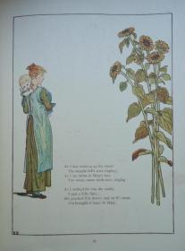 1892年Kate Greenaway _Under the Window 凯特•格林威绘本《窗下谣》 极珍贵初版本 大量绝美珂罗版手工上色彩色插图