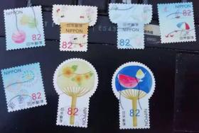 日本信销邮票 2018年 G195 夏季问候 夏季 清凉  异形 7枚全