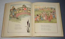 1892年Kate Greenaway _Under the Window 凯特•格林威绘本《窗下谣》 极珍贵初版本 大量绝美珂罗版手工上色彩色插图